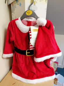 Baby Girl Christmas Party Dress Hat Tights