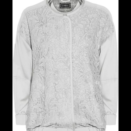 By Malene Birger Silk Lace Paneled Bomber Jacket