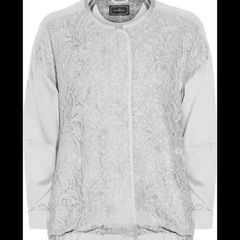 By Malene Birger Silk Lace Paneled Bomber Jacket