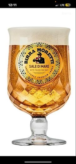 birra Moretti beer pint glass