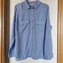 Camaieu Blouse Women's Light Blue Adj sleeves size 44 Image 8
