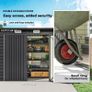 3.7 x 7.9ft Galvanised Steel Shed, with Latched Door and Padlock - Grey Image 2