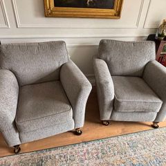 Chesterfield style armchairs (x2)