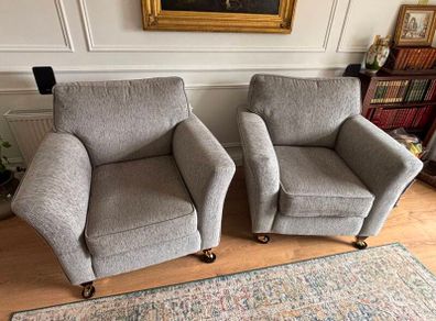 Chesterfield style armchairs (x2)
