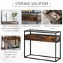 Entryway Console Table Desk with Drawers, Toughened Glass Shelf, 3D Wood Grain (FREE SHIPPING) Image 4