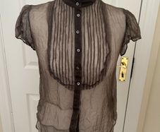 Brown 100% silk blouse by Jigsaw