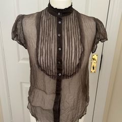 Brown 100% silk blouse by Jigsaw