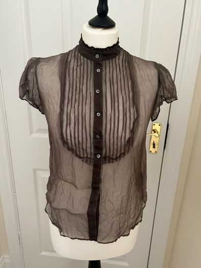 Brown 100% silk blouse by Jigsaw