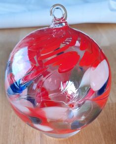 decorative glass heart hanging ornament