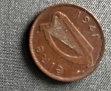 1941 Irish Half Penny/ Leath Phingin