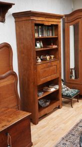 Rustic Solid Oak Bookcase Bureau