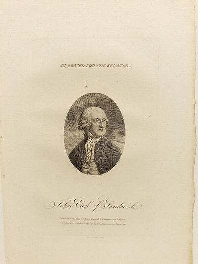 John Earl of Sandwich 1791 Engraving