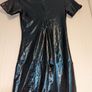 stunning PVC dress with red ribbon lace up detail in front Image 6
