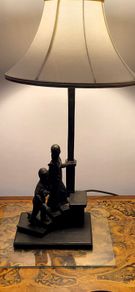 irish bronze sculpture lamp