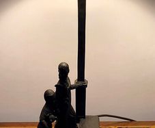 irish bronze sculpture lamp