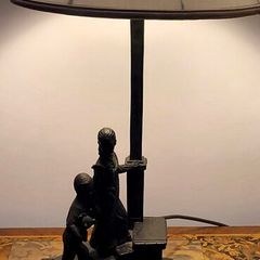 irish bronze sculpture lamp