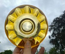 Vintage MCM Adolph Matura Amber Glass Ashtray