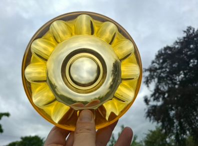 Vintage MCM Adolph Matura Amber Glass Ashtray