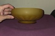 Art Deco Frosted Amber Glass Bowl
