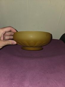 Art Deco Frosted Amber Glass Bowl