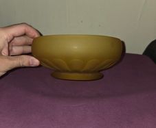 Art Deco Frosted Amber Glass Bowl