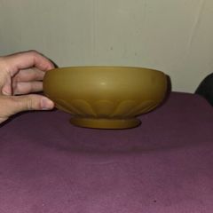Art Deco Frosted Amber Glass Bowl
