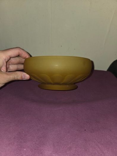 Art Deco Frosted Amber Glass Bowl