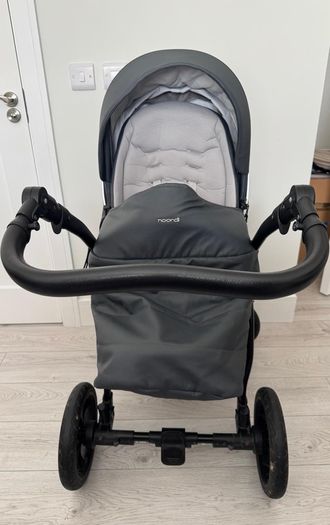 Premium Noordi Fjordi Leather 3-in-1 Pram & Car Seat (Plum) + Car Extras