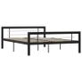 Bed Frame Black and White Metal 160x200 cm Image 2