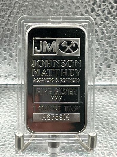 1oz Fine 999 Silver Bullion JM Bar.