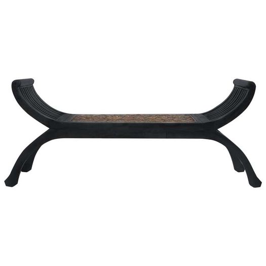 Bench 120 cm Dark Brown Abaca
