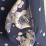 Sleeveless Navy and White Polka Dot Dress Image 4