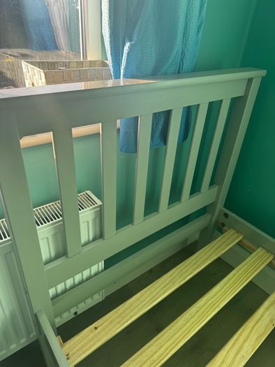 Grey single bed