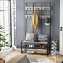 New XXL Metal Hall Tree Coat Hat Rack with Shoe Bench - FREE P&P Image 4