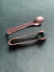 vintage silver plated sugar tongs