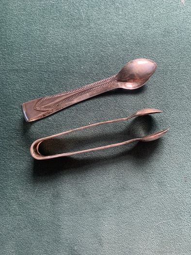 vintage silver plated sugar tongs