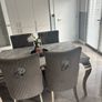 Marble table with 4 Chairs and Bench to match Image 3