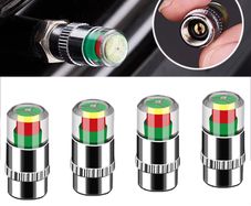 4x Cars Tire Air Pressure Monitor Alert 4Pcs/set Indicator Tire Valve Cap Gauge Car Accessories Car Van Tyre Pressure Gauge Caps
