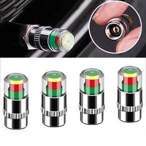4x Cars Tire Air Pressure Monitor Alert 4Pcs/set Indicator Tire Valve Cap Gauge Car Accessories Car Van Tyre Pressure Gauge Caps