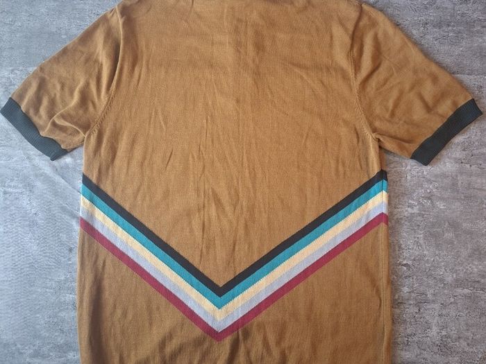 Fred Perry Knitted Cycling Neck Shirt Dark Caramel Half Zip Polo M