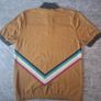 Fred Perry Knitted Cycling Neck Shirt Dark Caramel Half Zip Polo M Image 5