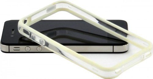 iPhone 4/ 4S Bumper Case Hard Plastic Rubber with Metal Buttons with Free Screen Protector