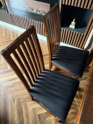 Extendable Dark Wood Dining Table and Chairs Upcycling / DIY Project