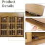 Wooden Shoe Storage Cabinet with Slatted Doors, 5 Tier Storage freestanding Image 4
