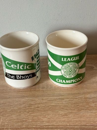 A Pair of Vintage Celtic Football Club Mugs