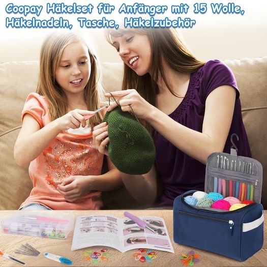 Brand New Coopay 73-Piece Crochet Set for Beginners with Yarn and Accessories