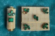 Wiesner Of Miami 2 Piece Rhinestone Tricketts Set Pill Box Keychain &amp; Lipstick