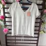 blouse Bnwt grace & mila open back tie detail top size small white Image 3