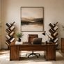 Set of 2 Tree Bookcases 8 Tier Wooden Bookshelves Image 2