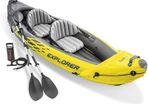 2-Person Inflatable Kayak Set with Aluminum Oars and High Output Air Pump